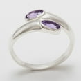 thumbnail image 2 of LBG British Made 925 Sterling Silver Natural Amethyst Womens Band Ring - 33 size options - Size 9, 2 of 6