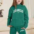 thumbnail image 2 of Little Outfits for Girls Sets Casual Winter Wear Trendy Printed Hooded Sweatshirt Fall Girls Clothing Sets Dark Green Size 5-6T, 2 of 4