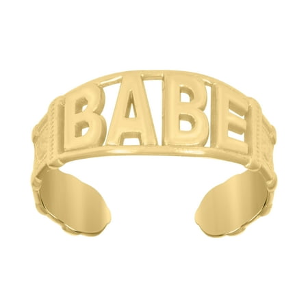 10kt 10k Yellow Gold Polished Finish Textured Babe Toe Ring