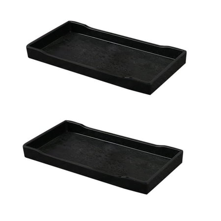 

2pcs Serving Wooden Breakfast Tea Bed Tray Platter Black