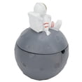 thumbnail image 1 of Cenicero de astronauta con tema de luna dorada, Material de resina, Cenicero portátil decorativo de gran capacidad con tapa para oficina en casa, 1 of 12