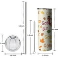 thumbnail image 5 of 20oz Happy Thanksgiving Turkey Fall Leaves Skinny Tumblers Stainless Steel Tumbler with Lid and Straw,Vacuum Insulated Double Wall Travel Tumbler Cups with Cleaning Brush for Coffee,Tea, 5 of 6