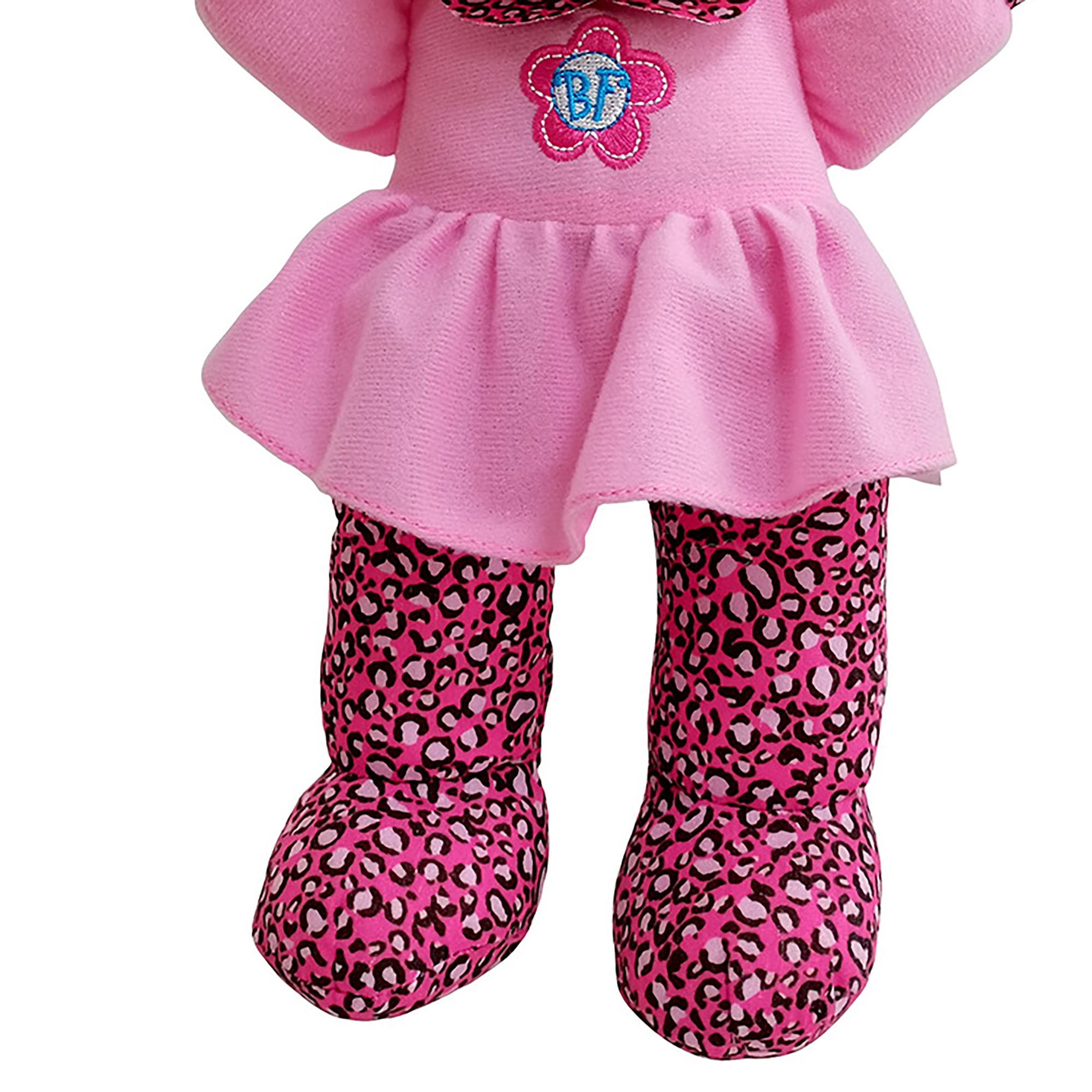 Baby's First Soft & Cuddly Baby Kisses Doll - Dressed in Pink Top and Print Leggings - Press her Tummy for a Sweet Kisses Sounds and Says I Love You