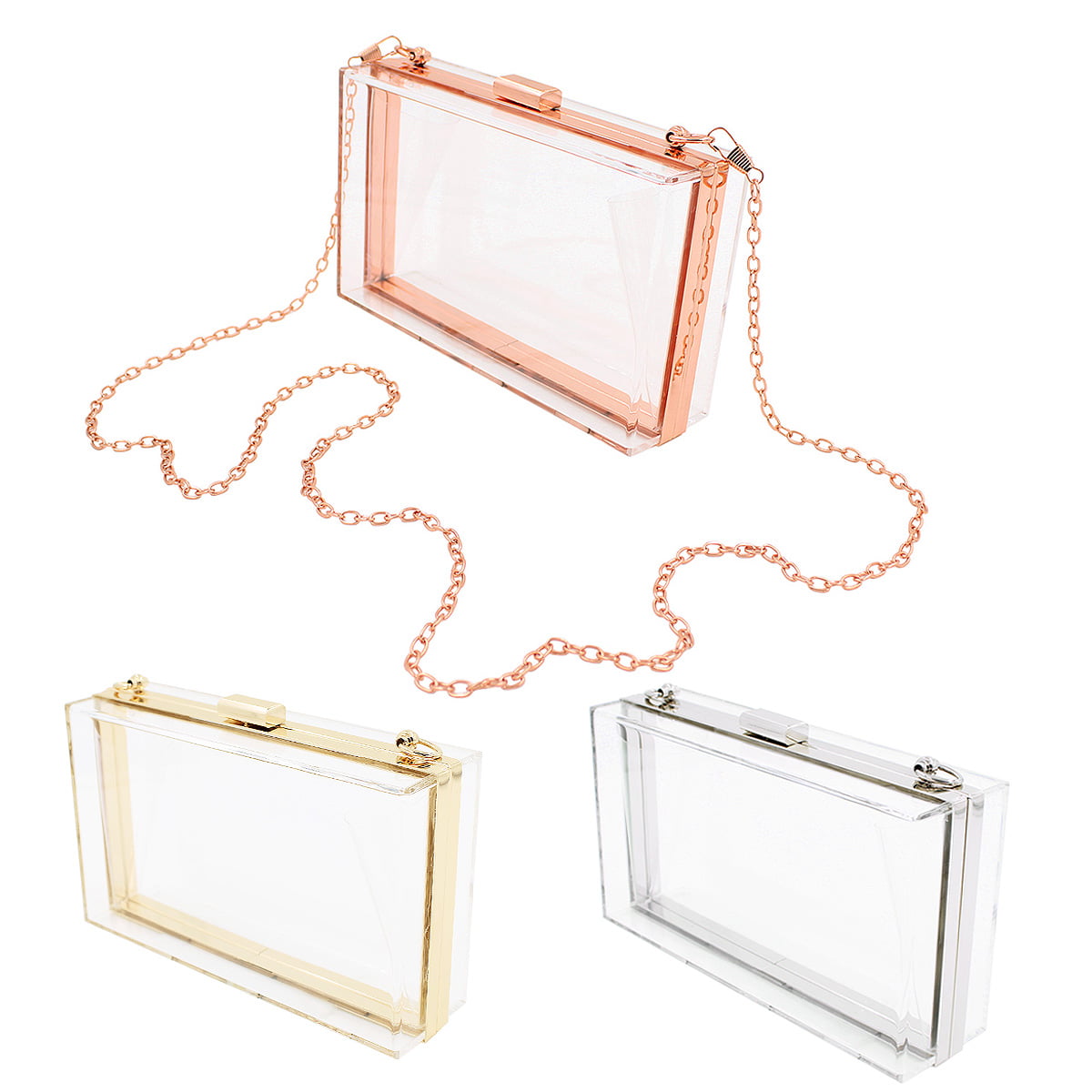 Wholesale Cute Fashionable Transparent Shoulder Handbag evening box bags,  Women Clear Purse Acrylic Clear Clutch Bag With Gold Chain Strap From  m.alibaba.com