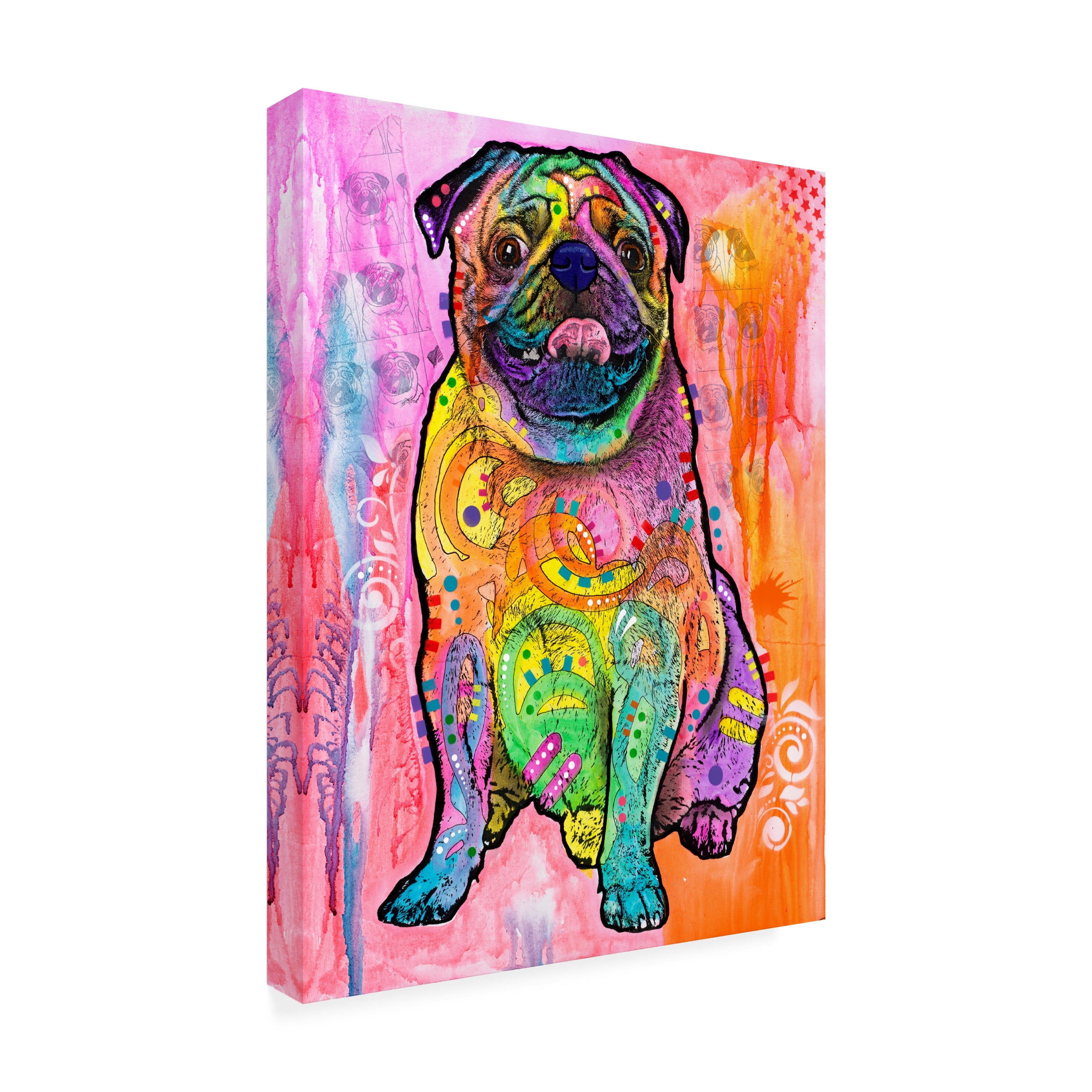 Dean Russo 'Pugs & Kisses' Outdoor Canvas 19x14