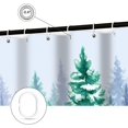 thumbnail image 3 of Rustic Snow Forest Shower Curtain, Snowy Teal Green Countryside Landscape Bathroom Curtain Christmas Pine Tree, Winter Nature Scene Bathroom Decorations with Hooks 72 x 72 Inch, 3 of 6