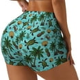 thumbnail image 2 of Sigee Pineapple Sea Turtle Print Women's High Waist Workout Shorts - Squat Proof, Tummy Control, Yoga and Gym Activewear-Large, 2 of 9