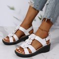 thumbnail image 6 of sckarle Women's Sandals Casual Floral Beach Flip Flop Comfy Shoes Summer Elegant Toe Roman Sandals Comfy Dress Sandals Ladies Slippers Casual Roman Wedges Flower Sandals, 6 of 9