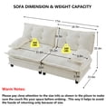 thumbnail image 3 of MIKIBAMA 77" Beige Loveseat Chenille Modular Sectional Sofa Cloud Design Button Seat Cushions Solid Wood Frame for Living Room,2-Seat, 3 of 10