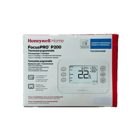 Honeywell FocusPRO P200 TH2320U4006 Programmable Thermostat, 3Heat/2Cool