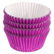 Metallic Foil Cupcake Liners for Baking Cupcake, 100Pcs Cupcake Muffins Liners Cupcake Holders, Pink