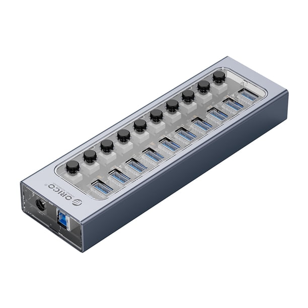 ORICO AT2U3-10AB 5Gbps USB3.0 HUB 10 puertos USB-A Dock Station Splitter (EE. UU.) Likrtyny Componentes de Computadoras