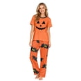 thumbnail image 2 of Grblisyd Halloween Matching Family Pajamas Set Cute Cartoon Graphic Print Mommy and Me Matching Outfits Soft Nightwear for Family, 2 of 7