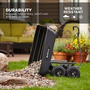 Gorilla Carts 4 Cu Ft Poly Garden Dump Cart with Quick-Release, 600 lb Capacity, Black