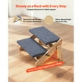 thumbnail image 3 of KFFKFF Wood Pet Stairs, 2-Step Dog Stairs for Beds, Sofa & Cars, 110lbs Load Capacity, Floded Flat Design, 3 of 9