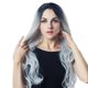 thumbnail image 1 of Peluca ondulada rizada Yuyangstore de 60 cm gris degradada negra, 1 of 8
