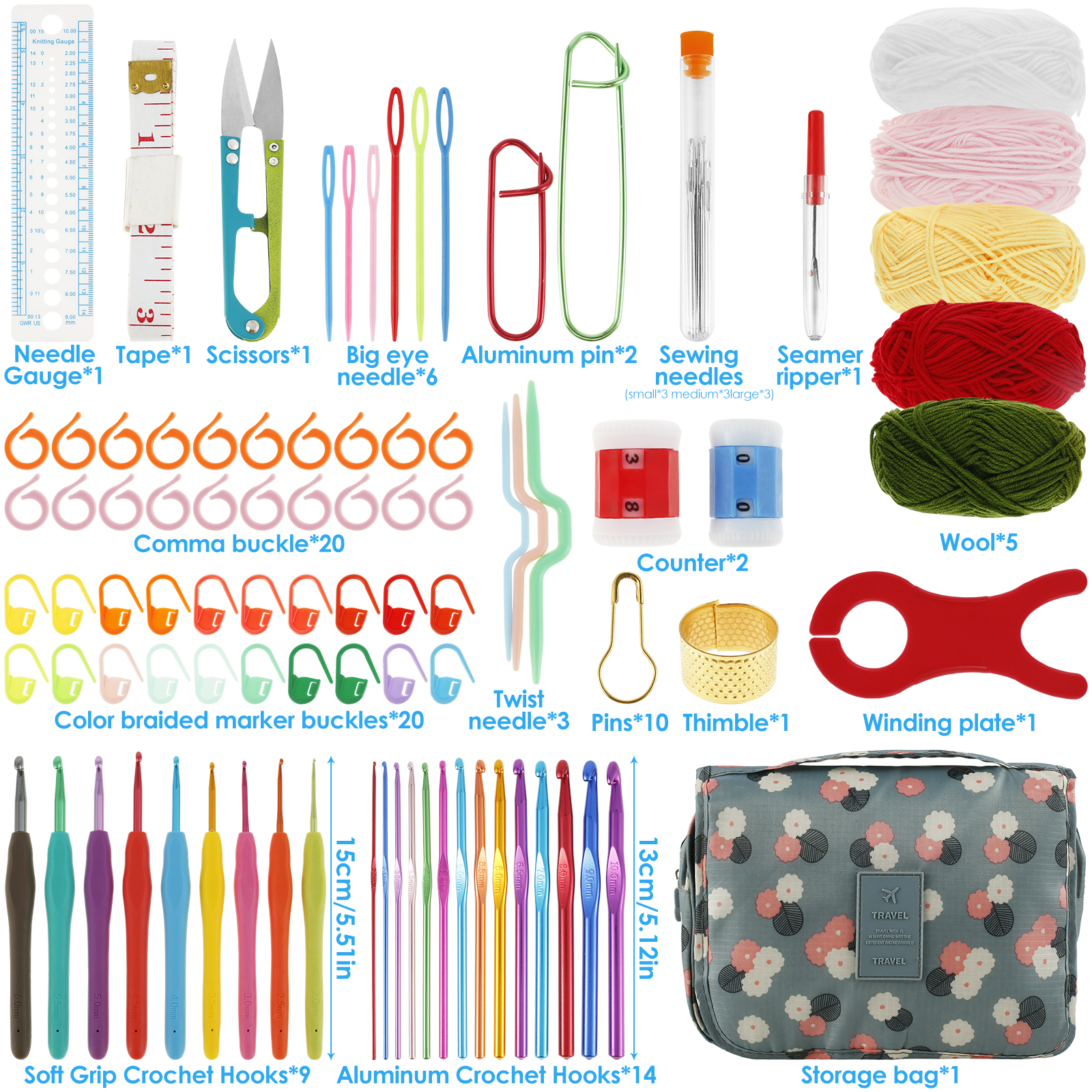 Xiyztok Crochet Essentials Kit, 107 Pieces photo 8