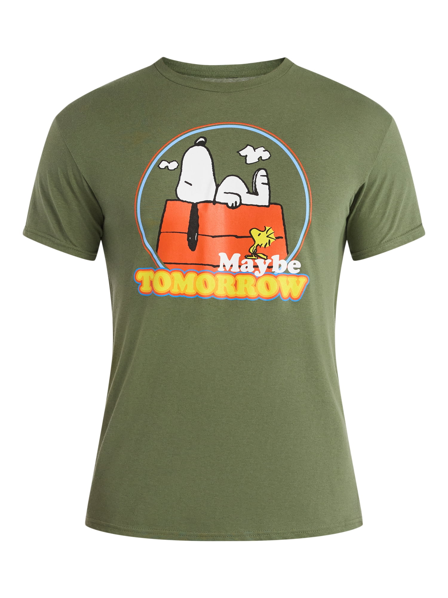 Snoopy Men's and Big Men's Cotton Maybe Tomorrow Graphic Tee