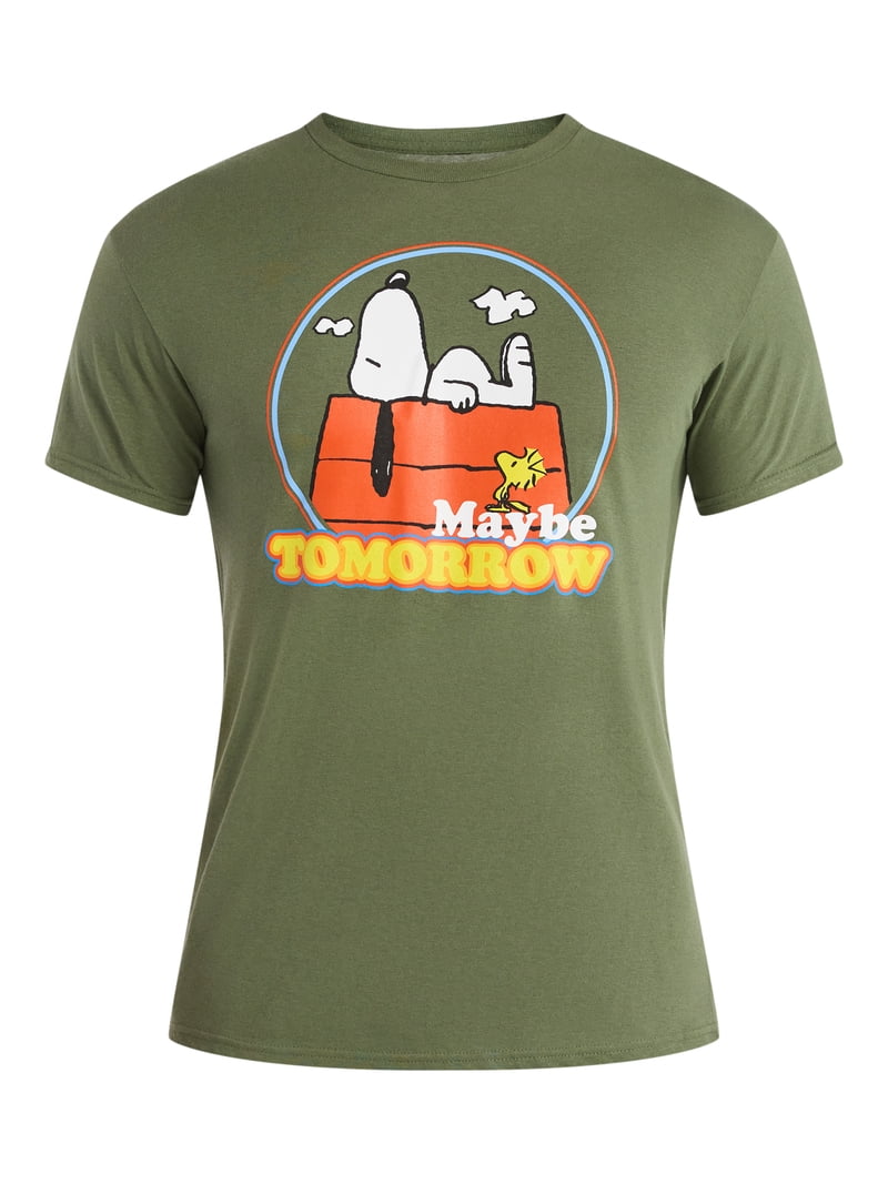 Snoopy Men's and Big Men's Cotton Maybe Tomorrow Graphic Tee