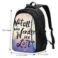 thumbnail image 5 of Balery Not All Those Who Wander Are Lost Print USB Charging Backpack for Men and Women - Water-Resistant, Anti-Theft Laptop Backpack with USB Port for Travel, Work, School, and College, 5 of 7
