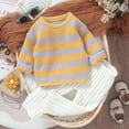 thumbnail image 6 of Gunia Girls Sweaters Stripe Long Sleeve Warm Cute Casual Knit Sweater Cozy 18-24 Months, 6 of 9