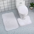 thumbnail image 2 of Bathroom Rug Mat Set, 3-Piece Solid Color Soft Absorbent Shower Floor Mat with U-Shaped Contour and Toilet Seat Cover, Machine Washable Non-Slip Bath Rug, 2 of 6