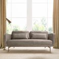 thumbnail image 5 of Lilou 77" Fossil Gray Velvet Sofa with Antique Brass Metal Legs, 5 of 9
