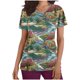 thumbnail image 2 of Fiudx Ofertas Flash Artículos En Oferta Blusa de Lactancia con Bolsillos y Manga Corta con Cuello En V y Estampado En Barbacoa para Mujer, 2 of 5