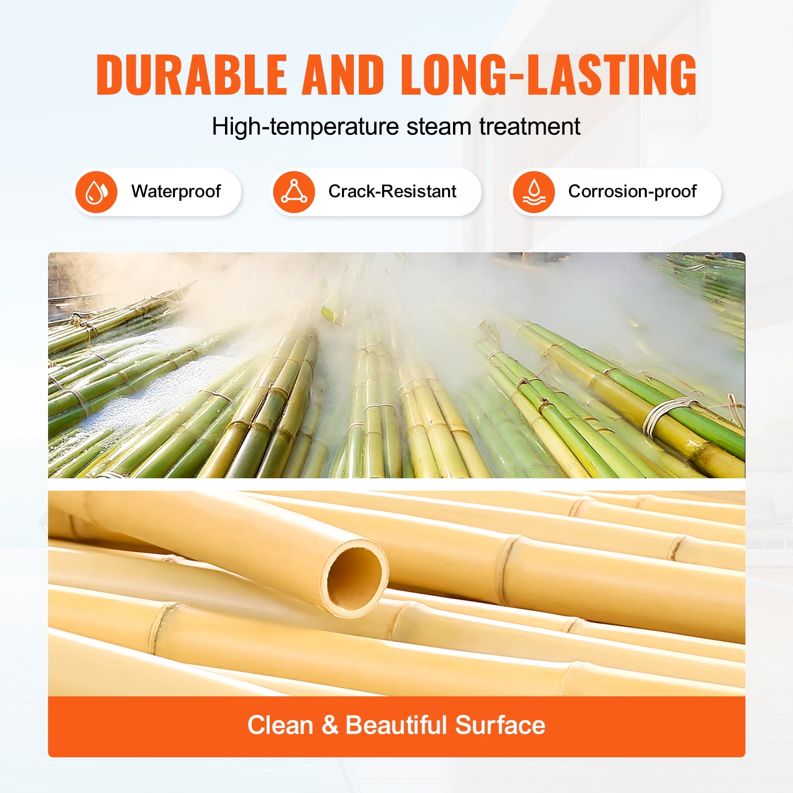 KFFKFF Bamboo Barrier, Sustainable Privacy Fence 6ft x 8ft x 0.75in, Bamboo Panel for Garden, Backyard, Balcony, Patio, Poolside Decorative Screen