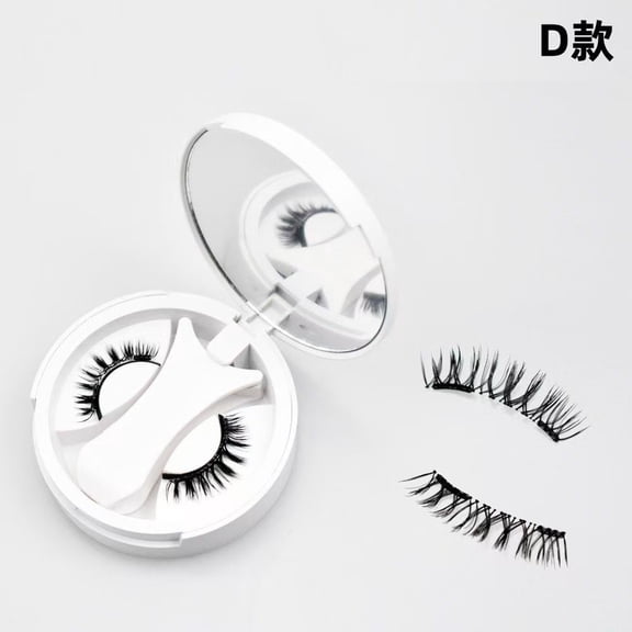 Magnetic Eyelashes 1 Pair Reusable Magnetic Eyelashes with App licator, No Adhesive Required, Natural-Looking Eyelashes, Eyelash Curler Set, Easy to Wear and Remove