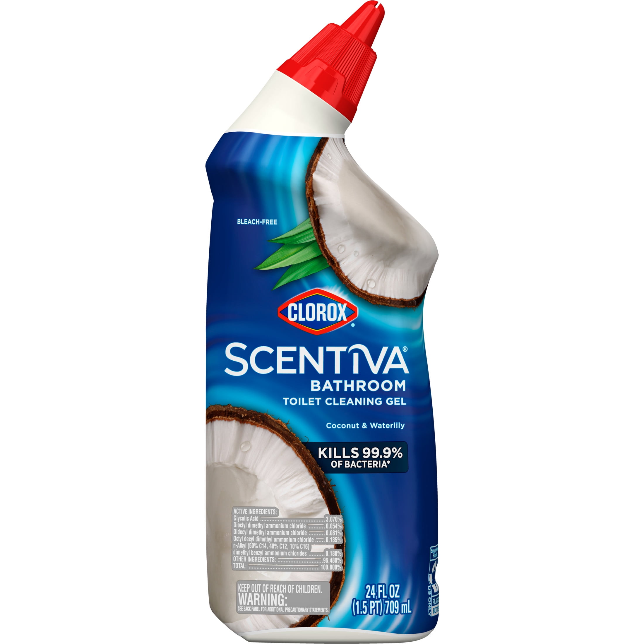 (3 pack) Clorox Scentiva Bathroom Toilet Cleaning Gel, Coconut and Waterlily, 24 Fluid Ounces