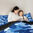 thumbnail image 5 of Manfei Camouflage Camo Full Size Bedding Sets,Rustic Outdoor Bedding Comforter Set,Navy Blue For Kids,Microfiber Bedroom Decor Reversible,3 Pieces, 5 of 8