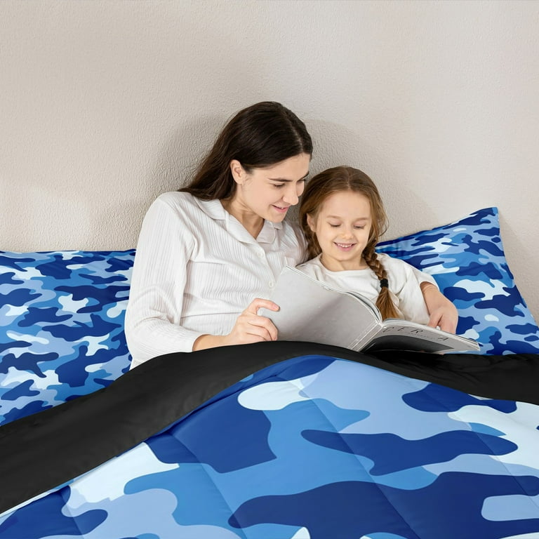 Manfei Camouflage Camo 7-Piece Twin Bedding Sets,Rustic Outdoor