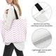 thumbnail image 3 of Balery Pink Paw Bolsa Tote Estilo Estético con Cremalleras, Bolsa de Hombro, Bolsa de Compras Grande y Plegable, 3 of 8