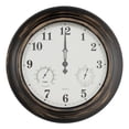 thumbnail image 5 of Pure Garden 18in Waterproof Indoor Outdoor Clock Thermometer Combo, Bronze, 5 of 8