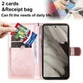 thumbnail image 3 of SaniMore for Google Pixel 8A Case, PU Leather Skin with Embossed Cat Flip Magnetic Cover Card Slots Kickstand Detachable Lanyard Full Around Protective Wallet Shell, Rosegold, 3 of 8