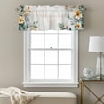 thumbnail image 3 of Spring Floral Leaves Valance Curtain Yellow Flowers Wood Grain Window Valances Rod Pocket Short Curtains Window Treatments for Kitchen Bedroom Bathroom Laundry 42" x 18", 3 of 9