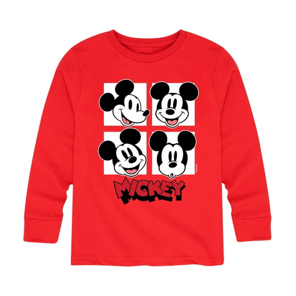 Mickey & Friends - Mickey Grid - Toddler And Youth Long Sleeve Graphic T-Shirt