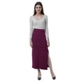thumbnail image 2 of Moomaya Womens Basic Ribbed Knit Maxi Skirt Elastic High Waist Straight Pencil Skirt with Side Slit, 2 of 6