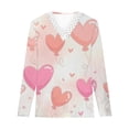 thumbnail image 4 of Azrian Plus Size Shirt Clearance in Summer Casual Women's V Neck Summer Sexy Gradient Valentine's Day Print Regular Women's Long Sleeve Top, 4 of 5