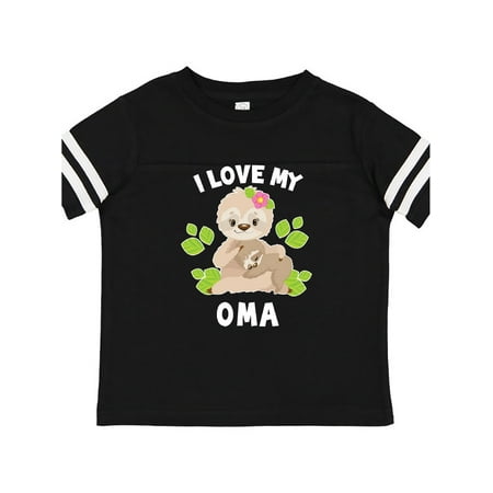 

Inktastic Cute Sloth I Love My Oma with Green Leaves Gift Toddler Boy or Toddler Girl T-Shirt