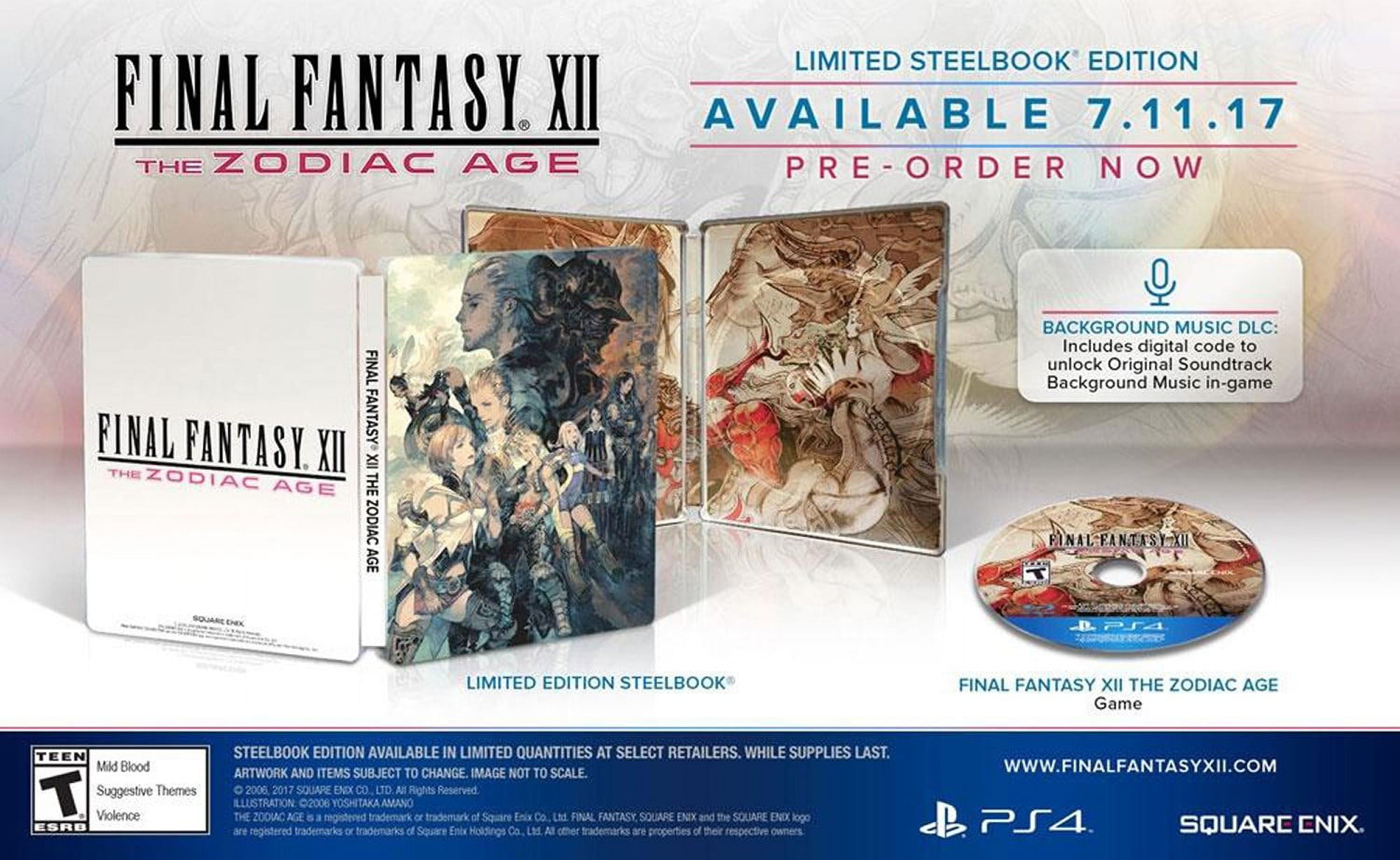 Final Fantasy XII The Zodiac Age [ Limited Edition STEELBOOK ] (PS4) NEW