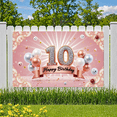 thumbnail image 5 of Elegant Design Birthday Banner 10th Birthday Pink Balloon Celebration Backdrop for Kids Party Event Decoration Anniversary, 5 of 6