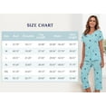 thumbnail image 6 of Zando 2 Piece Pajamas for Woman Set Capri Pajamas for Woman Soft Cotton Sleepwear for Woman Top and Capri Pants Pjs Set Green Flamingos Size M-3XL, 6 of 7