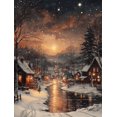 thumbnail image 1 of Qisvanset 12x16 Inch Winter City Christmas Canvas Wall Art, Vintage Cottagecore Holiday Wall Decor, 1 of 5