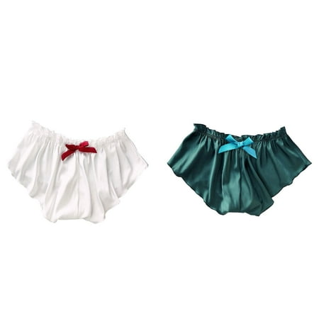 2-Pack Satin Silk Women Pajamas S-XXXL Floral Shorts Lace Underwear Flowers Corset Lingerie for Women plus Size Lingerie Set Vintage Lingerie for Women Garter Silk Robes for Women Size 3xl Push