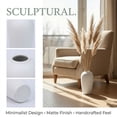 thumbnail image 2 of Unique Bargains Ceramic Ribbed Textured Flower Vase White 3.1" x 3.1" x 6.1", 2 of 5