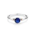 thumbnail image 3 of 925 Silver and 10K Rose Gold Engagement Ring 0.60 Ct Round Blue Created Sapphire, 3 of 6