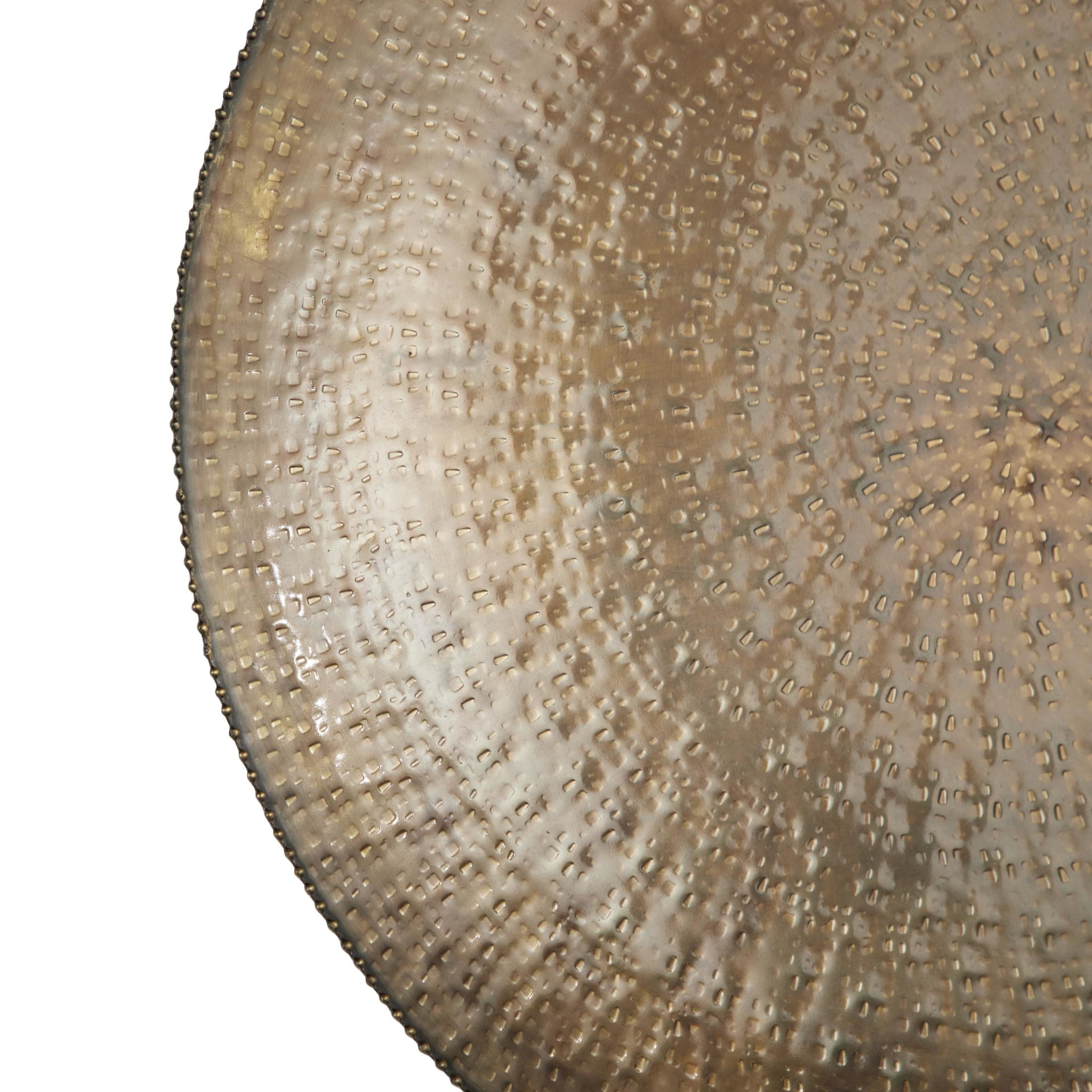 DecMode Bronze Metal Large Metallic Disk Plate Wall Decor (3 Count)