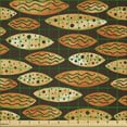thumbnail image 2 of Ambesonne Abstract Fabric by the Yard Microfiber, Spots Waves Elliptic, 2 Yards, Orange Brown, 2 of 2